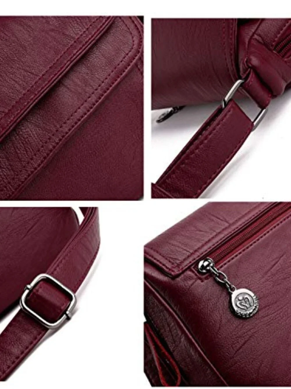 PU Leather Crossbody Hobo Bag Multi-Pocket Travel Shoulder Bag